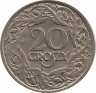 Аверс.Монета. Польша. 20 грошей 1923 год.