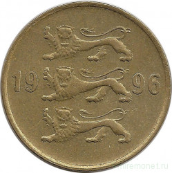 Монета. Эстония. 20 сенти 1996 год.