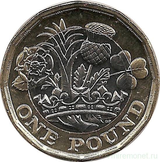Монета. Великобритания. 1 фунт 2016 год.