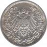 Монета. Германия. Германская империя. 1/2 марки 1916 год. Монетный двор - Берлин (А). рев.
