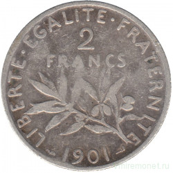 Монета. Франция. 2 франка 1901 год. 