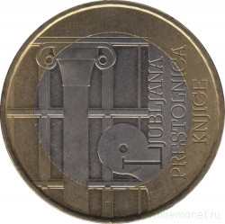 Монета. Словения. 3 евро 2010 год. Любляна - всемирная столица книги.