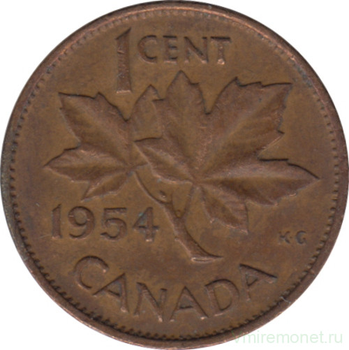 Монета. Канада. 1 цент 1954 год.