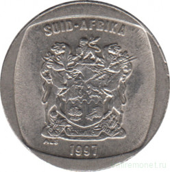 Монета. Южно-Африканская республика (ЮАР). 1 ранд 1997 год.