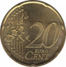 Монета. Франция. 20 центов 2000 год.
