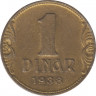  Монета. Югославия. 1 динар 1938 год. ав.