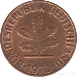 Монета. ФРГ. 2 пфеннига 1972 год. Монетный двор - Штутгарт (F).