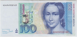 Банкнота. Германия. ФРГ. 100 марок 1996 год. Тип 46а.