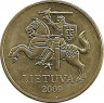 Аверс.Монета. Литва. 20 центов 2009 год.