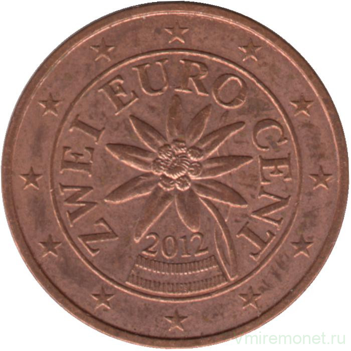 Монета. Австрия. 2 цента 2012 год.  