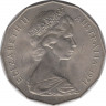 Монета. Австралия. 50 центов 1971 год. ав.