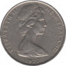 Монета. Новая Зеландия. 20 центов 1977 год. ав.