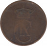 Монета. Дания. 5 эре 1875 год. ав.
