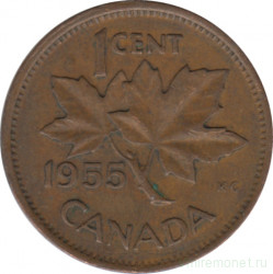 Монета. Канада. 1 цент 1955 год.