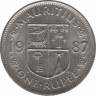 Монета. Маврикий. 1 рупия 1987 год. ав.