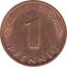 Монета. ФРГ. 1 пфенниг 1969 год. Монетный двор - Мюнхен (D). рев.