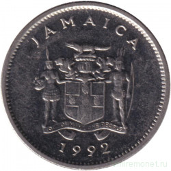Монета. Ямайка. 5 центов 1992 год.
