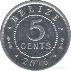 Монета. Белиз. 5 центов 2016 год.