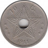 Монета. Бельгийское Конго. 10 сантимов 1911 год. ав.