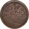 Монета. Нидерланды. 1/2 цента 1934 год. рев.