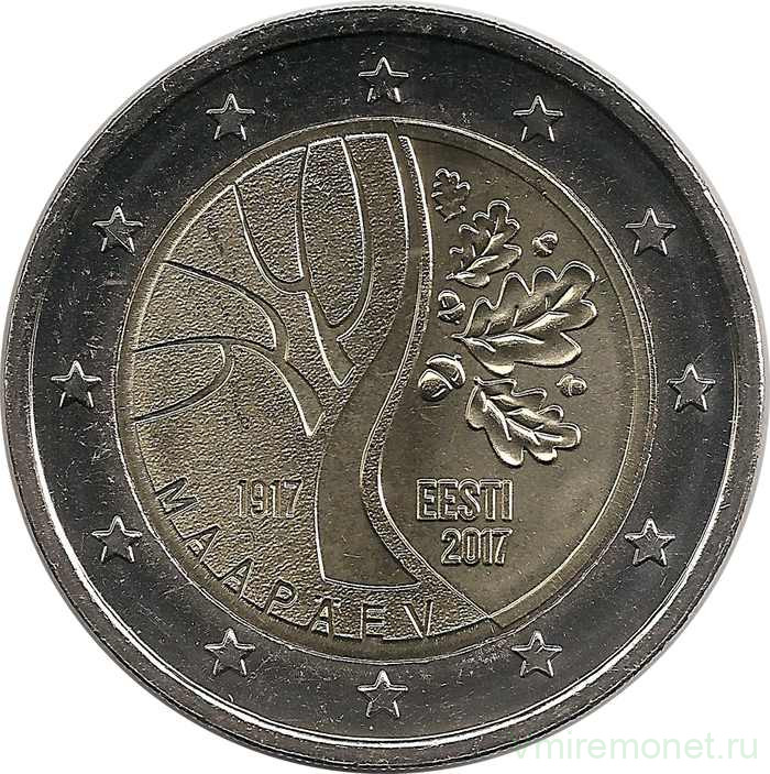 Монета. Эстония. 2 евро 2017 год. Путь Эстонии к независимости. (100 лет).