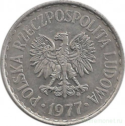 Монета. Польша. 1 злотый 1977 год. 