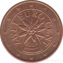 Монета. Австрия. 2 цента 2005 год.