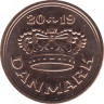 Монета. Дания. 50 эре 2019 год. ав.