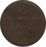  Монета. Норвегия. 2 эре 1935 год. ав.