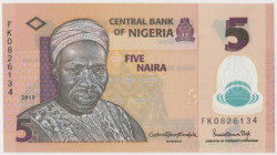 Банкнота. Нигерия. 5 найр 2019 год.
