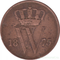 Монета. Нидерланды. 1 цент 1875 год.