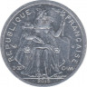 Монета. Французская Полинезия. 1 франк 2015 год. ав.