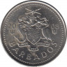 Монета. Барбадос. 25 центов 2008 год. ав.