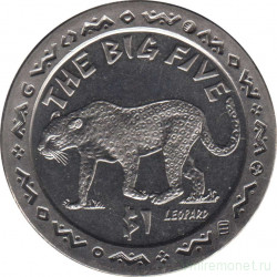 Монета. Сьерра-Леоне. 1 доллар 2001 год. Большая африканская пятёрка. Леопард.
