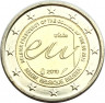 Аверс. Монета. Бельгия. 2 евро 2010 год. Председательство в ЕС.