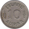 Монета. Исландия. 10 аурар 1940 год. рев.