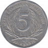 Монета. Восточные Карибские государства. 5 центов 2004 год. ав.