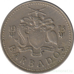 Монета. Барбадос. 10 центов 1973 год.