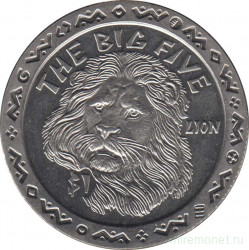 Монета. Сьерра-Леоне. 1 доллар 2001 год. Большая африканская пятёрка. Лев.