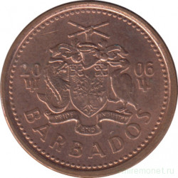 Монета. Барбадос. 1 цент 2006 год.