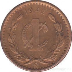 Монета. Мексика. 1 сентаво 1942 год.