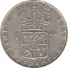  Монета. Швеция. 1 крона 1966 год. ав.