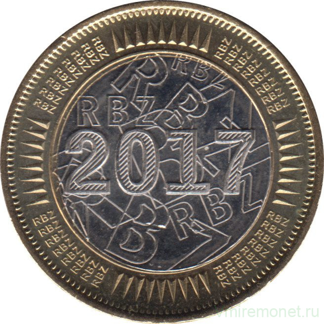Монета. Зимбабве. 1 доллар 2017 год.