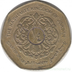 Монета. Иордания. 1/4 динара 2012 год.