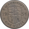 Монета. Маврикий. 1 рупия 1956 год. ав.
