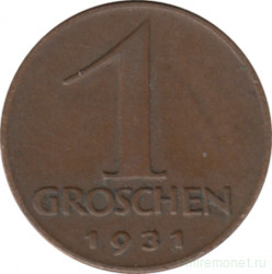 Монета. Австрия. 1 грош 1931 год.