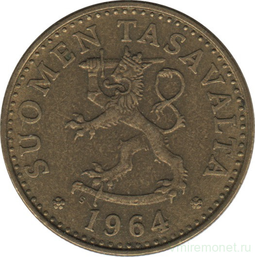 Монета. Финляндия. 20 пенни 1964 год.