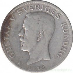Монета. Швеция. 1 крона 1918 год.