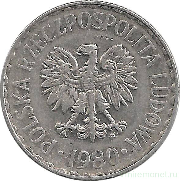 Монета. Польша. 1 злотый 1980 год.