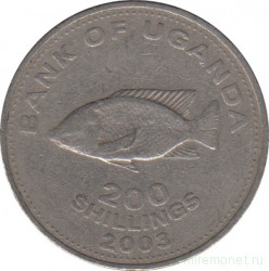 Монета. Уганда. 200 шиллингов 2003 год.